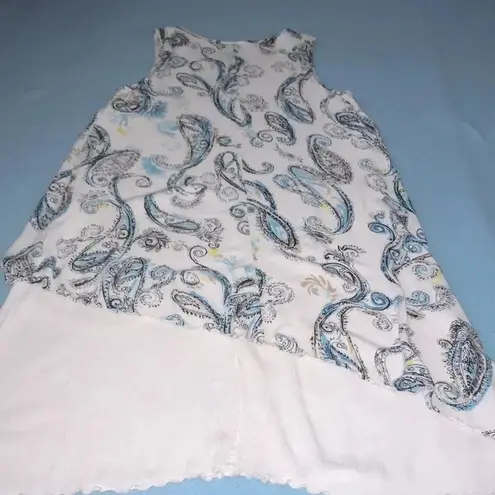 JM Collection paisley print asymmetrical layered tank flowy dress NEW Size M