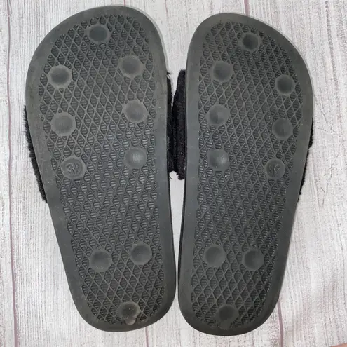 Women’s slip on comfort slides w/faux fur top black sz 8 - Image 7