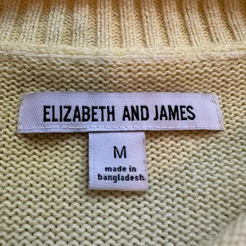 Elizabeth and James yellow & white tie-dye knit sweater size M