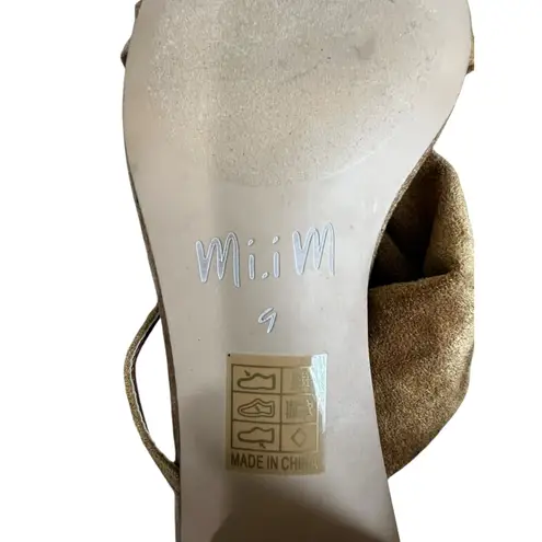 Miim Sandals Womens 9 Brown Faux Suede Square Toe Retro 70s Coastal Cowgirl Boho