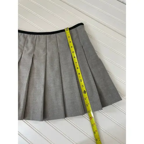 Theory  Womens Wool Blend Grey Pleated Mini Skirt Size 0