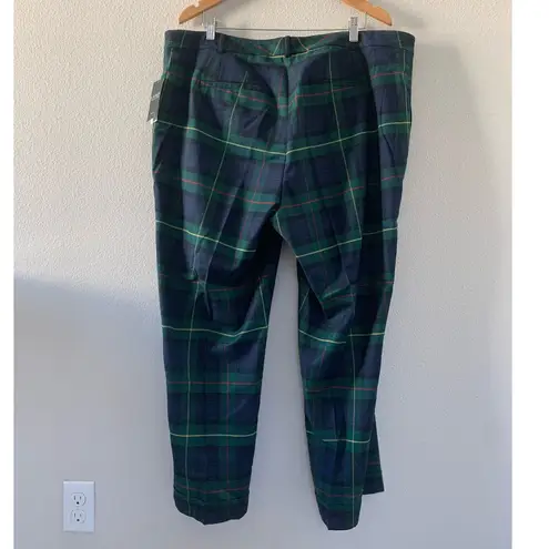 Ralph Lauren Lauren  Woman Plaid Wool-Blend Twill Ankle‎ Pant