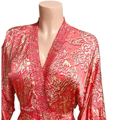 Poupette St. Barth Celie Long Dress, Pink Oriental Foulard, Small