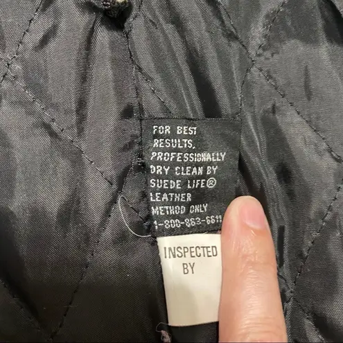 Liz Baker Black Tooled Leather/Suede Long Coat