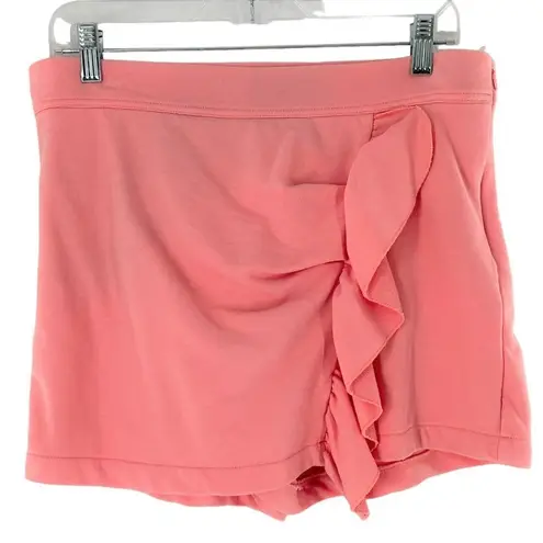 Milly Pink Miriam French Terry Cotton Blend Side-Ruffle Skort Size Medium