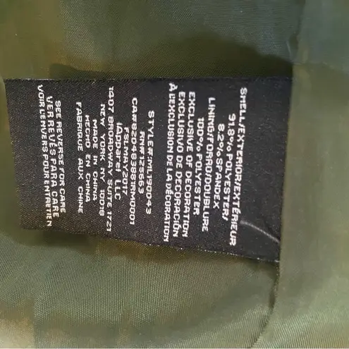 Members Only Coat Women Large Green Camouflaged Full Zip Snap Bomber Jacket