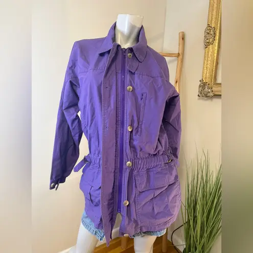 L.L. Bean Women's Chore Barn Coat Jacket Purple Long Rain Active Vintage Medium