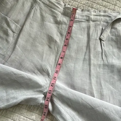 Poetry light grey Pull-On elastic waist Wide tapered Leg Linen pants 18/20”