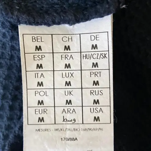 Promod Blue Waffle Knit Rib Trim Crewneck 3/4 Sleeve Career Office Shift Dress M Size M