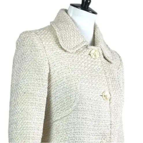 Marvin Richards Women’s Coat Tweed Cream Gold Metallic Size Medium