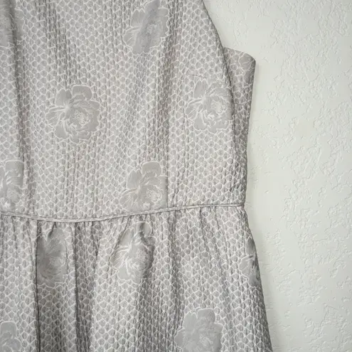 Cynthia Steffe New Feather Gray Roses Floral Dress Size 10
