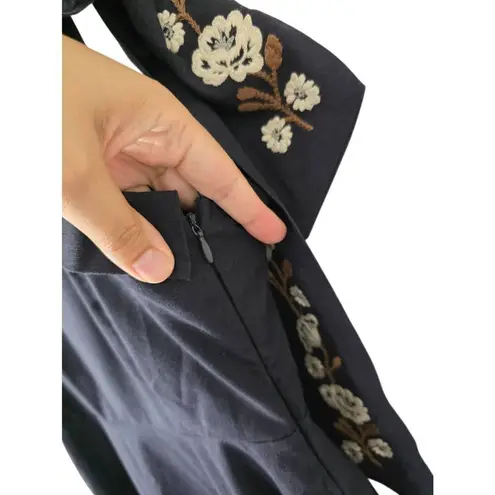 Petal and Pup Dress Marcella Midi in Navy Embroidered Floral NEW