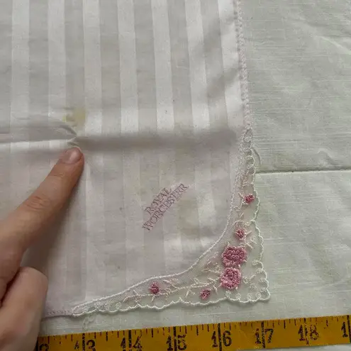 Pink floral embroidered strip print bandana 0665