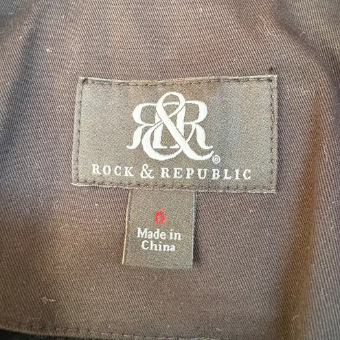 Rock & Republic  Blazer Jacket McBling Business Casual Corporate Goth Size 6