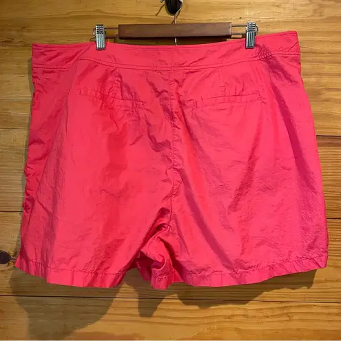 MICHAEL Michael Kors High Rise Cotton Chino Shorts Pink Geranium 18W Plus Size