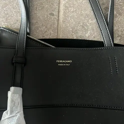 Salvatore Ferragamo Ferragamo Charming Medium Leather Tote Bag in Black, New with Tag
