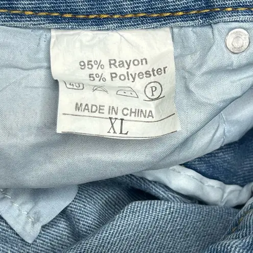 D & W Jeans 1981 Cut off Raw Hem Denim Jean Shorts XL 16 Blue