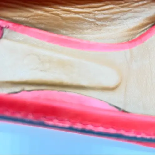 Chloé Chloe Red Leather Ballet Flats w/Black Trim & Brass Logo Nameplate Vintage-38 EU