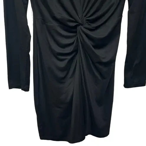 Justify Long Sleeve Pullover Twisted Front Black Dress Juniors Sz Large Stretch
