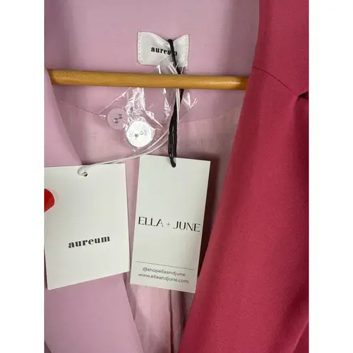 Aureum Two Tone Colorblock Double Breasted Blazer Pink Size Medium