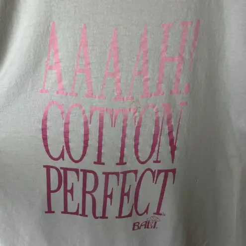 Bali Vintage Ah Cotton Perfect T Shirt 80s 90s White XXL 2XL USA Graphic Tee