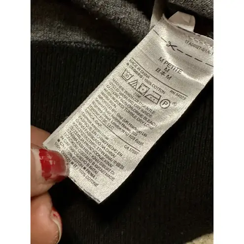 Gap  Women’s Black Crewneck Cropped Sweatshirt w Zippers On Each Side at Hem - PM