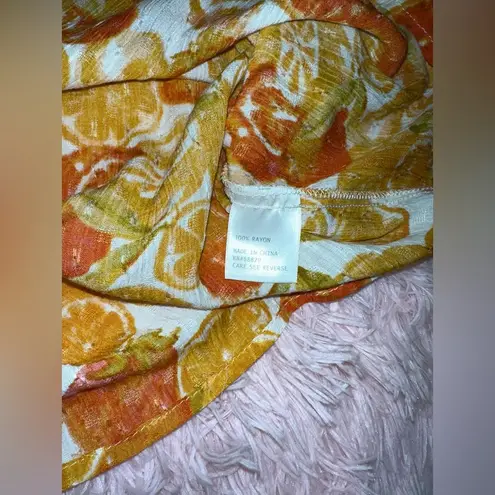 C&C California NWT C & C California Citrus Flowy Blouse Light Peasant Top Size M/L