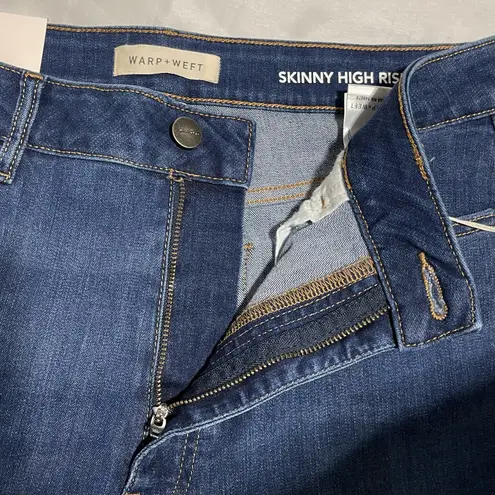 New Warp + Weft High Rise Skinny Jeans Indigo Stretch Denim Size 12 / Size 31 Blue