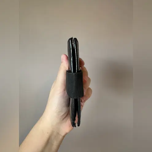 Salvatore Ferragamo Women’s‎ Black Leather Embossed Croc Compact Wallet