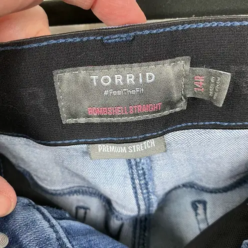 Torrid  Blue Bombshell Straight Jeans Sz.14R