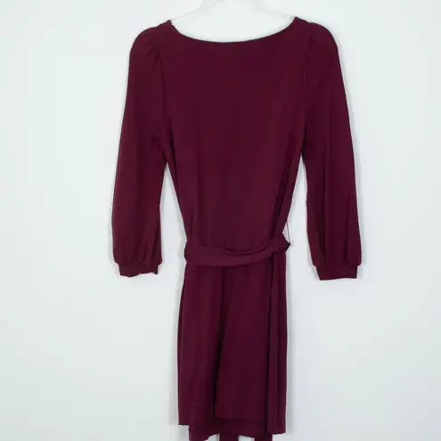 Boden Tie Detail Jersey Shift Dress in Mulled Wine Womens Size 6R Red