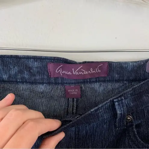 Gloria Vanderbilt Navy Blue Watercolor Tie Dye Corduroy Amanda Jeans Size 10
