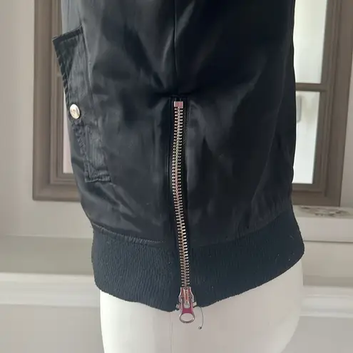 Maje Bart Bomber Jacket in Black, Size EU 40 Retail $480