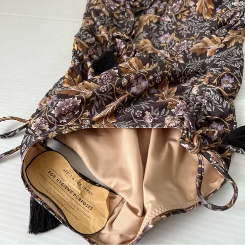 Spell & The Gypsy NWT Oasis Ruched One Piece Swimsuit Nightshade, XS Brown
