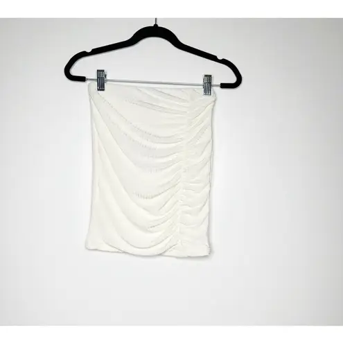 Naked Wardrobe NWT Stretchy The Tube Crop Top Women's Cream Size S