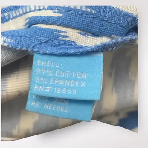 J. McLaughlin Diamond Patterned Scalloped Shorts Womens Size 4 Blue White