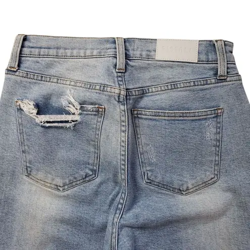 Pistola Lennon Bootcut Jeans Womens 27 Denim High Rise Distressed Fray Hem Crop