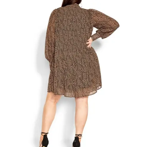 City Chic 🆕 $139 Plus 16 1X S Leopard Sexy Shirtdress Dress NWT