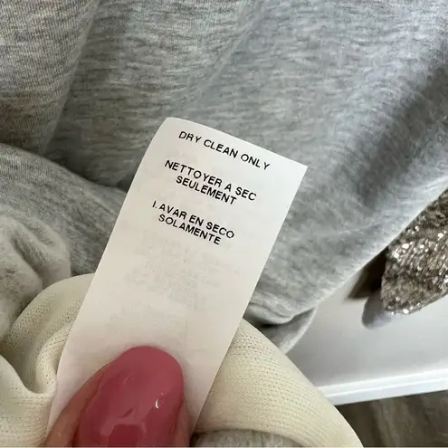 Fifteen Twenty NWT Champagne Sequin Contrast Knit Sweatshirt Grey Size Small
