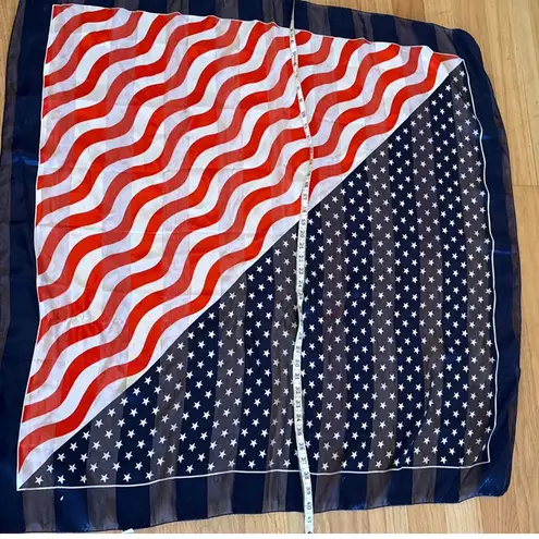 American Flag Scarf Stars Stripes Patriotic USA Fourth of July 40" Lightweight Blue