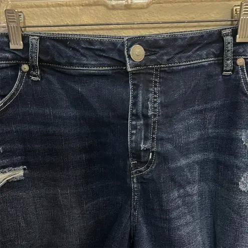 Silver Jeans Women's Plus Size 20 Distressed Denim Cut Off Shorts Blue Dark Wash