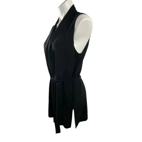 Eileen Fisher  Long Line Georgette Silk Crepe High Collar Vest - Image 12
