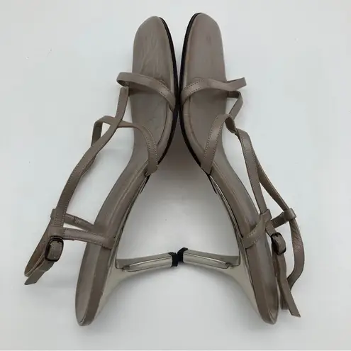 YSL Vintage Strappy Sandals with Mirrored Kitten Heels - Please read description