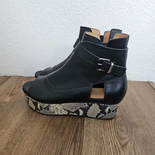 Thakoon Addition Sky 2 Leather Peep Toe Flatform Boots