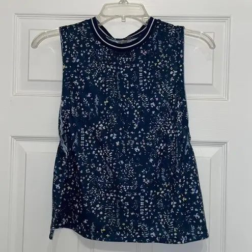 Sweaty Betty  London Navy Floral Cropped Muscle tank