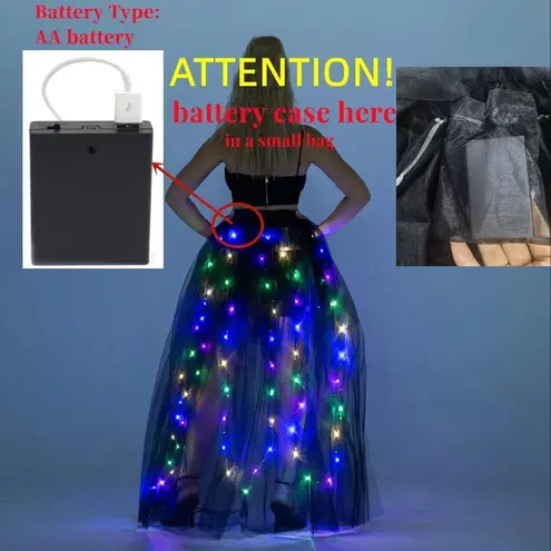 NWT LED Light Up Tulle Maxi Skirt – High Low Ruffle Festival Tutu