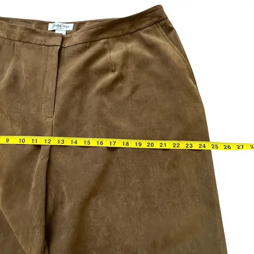 VTG Judith Hart Suede Feel Trousers Monochrome Chocolate Brown 18W Straight Leg