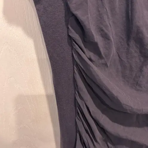 James Perse Standard Gray Ruched T Shirt Dress Made in USA Women's 3 Large