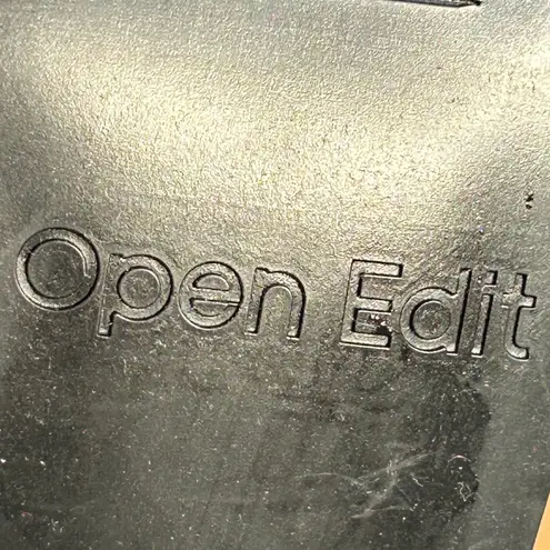 Open Edit Tan Faux Leather Sock Booties Pointed Toe Block Heel Boots Size 8M