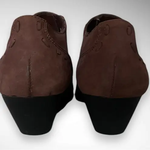 ELLEMENNO Rodeo Women's Brown Leather Western Style Ankle Boots Size 8 | EUC